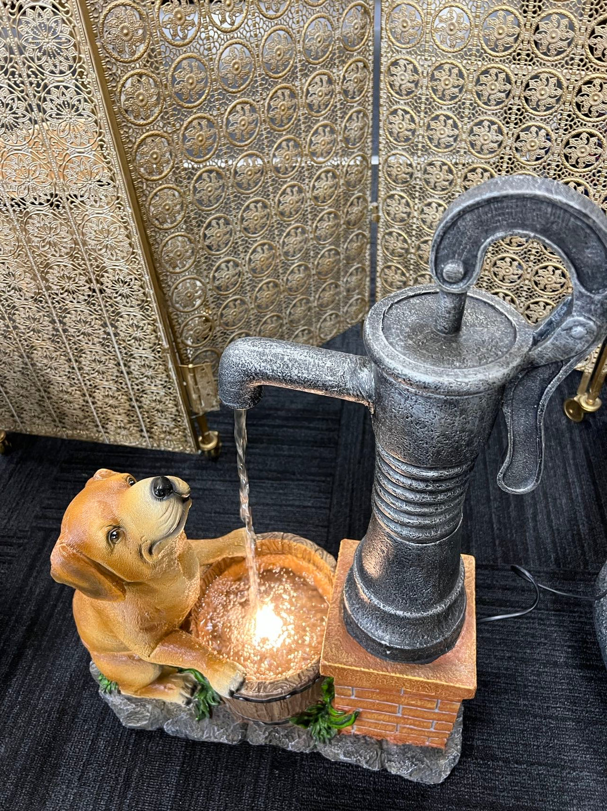 Perrito Dog with Tap Fountain Man's Best Friend Water Feature