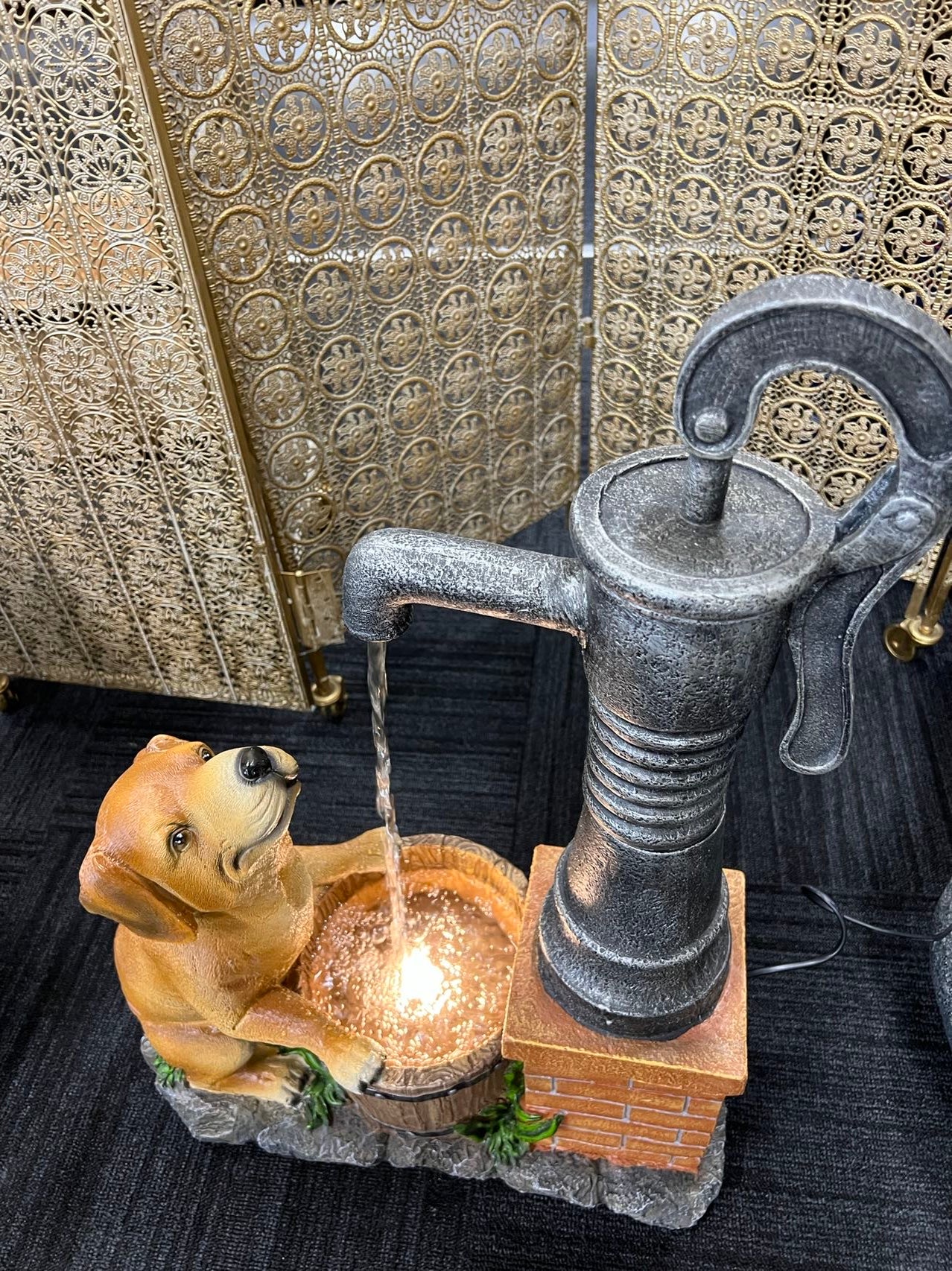 Perrito Dog with Tap Fountain Man's Best Friend Water Feature