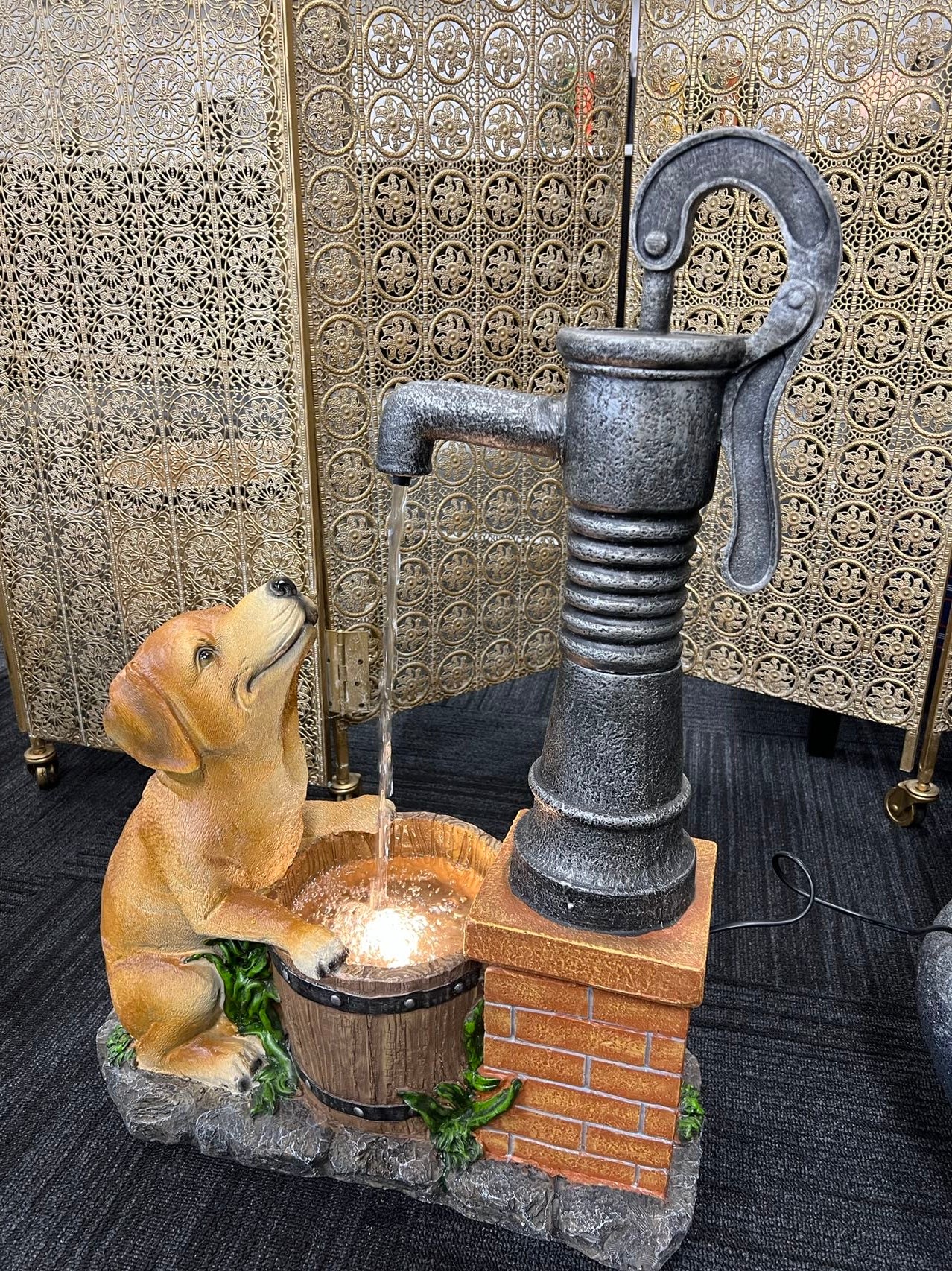 Perrito Dog with Tap Fountain Man's Best Friend Water Feature