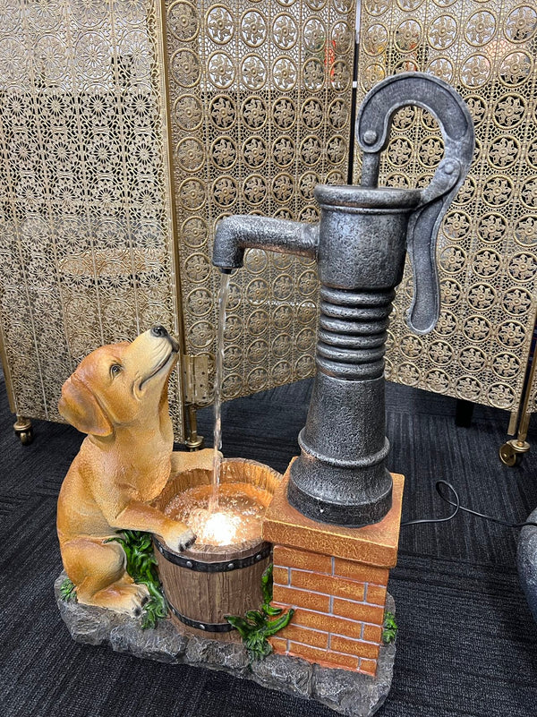 Perrito Dog with Tap Fountain Man's Best Friend Water Feature