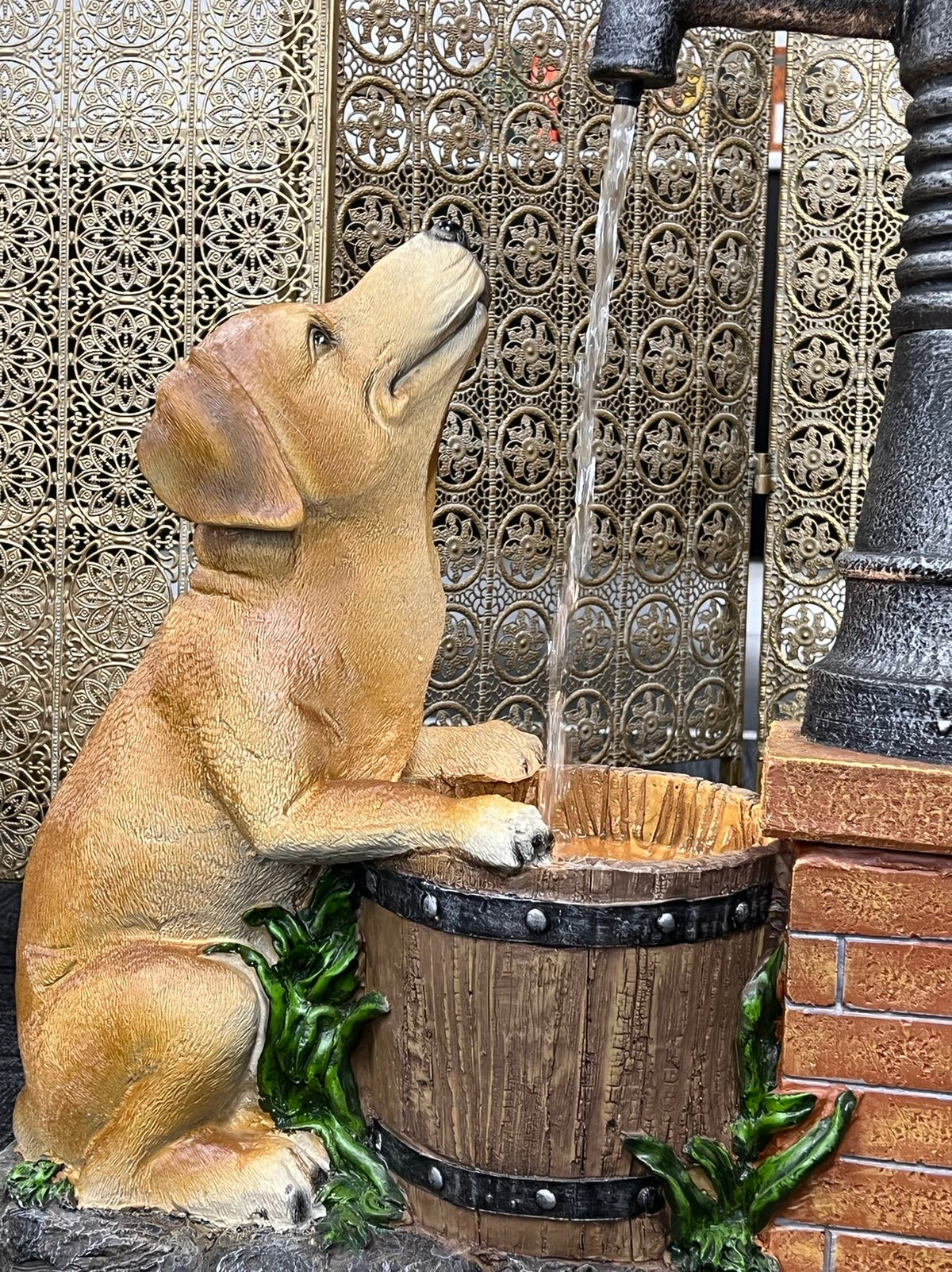 Perrito Dog with Tap Fountain Man's Best Friend Water Feature