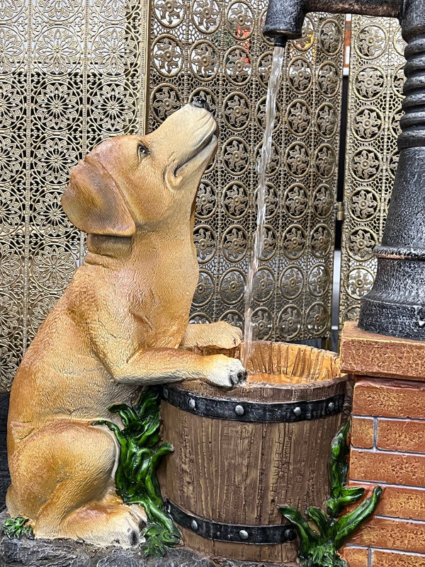 Perrito Dog with Tap Fountain Man's Best Friend Water Feature