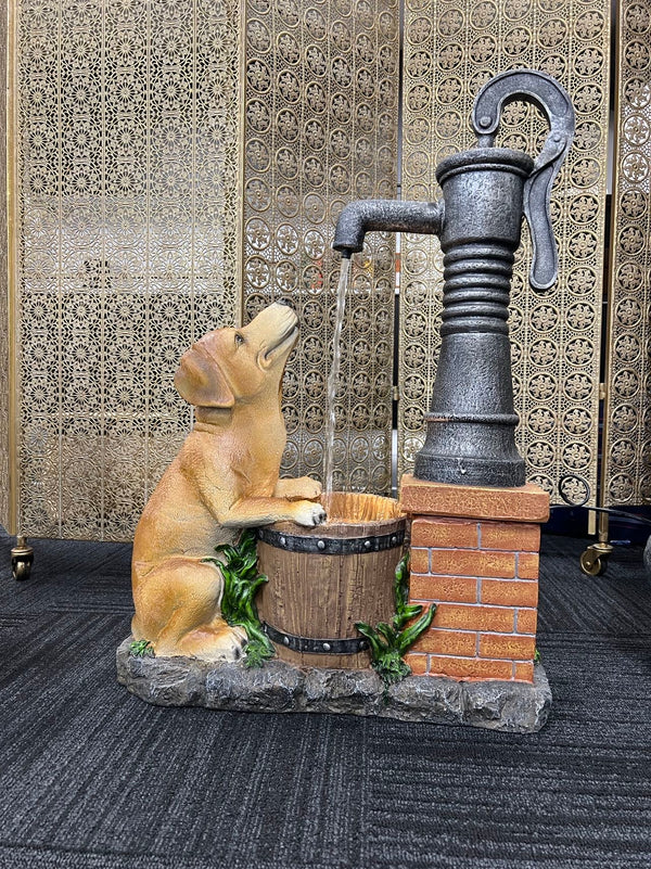Perrito Dog with Tap Fountain Man's Best Friend Water Feature