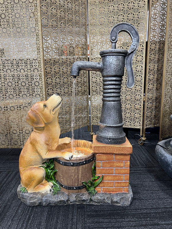 Perrito Dog with Tap Fountain Man's Best Friend Water Feature