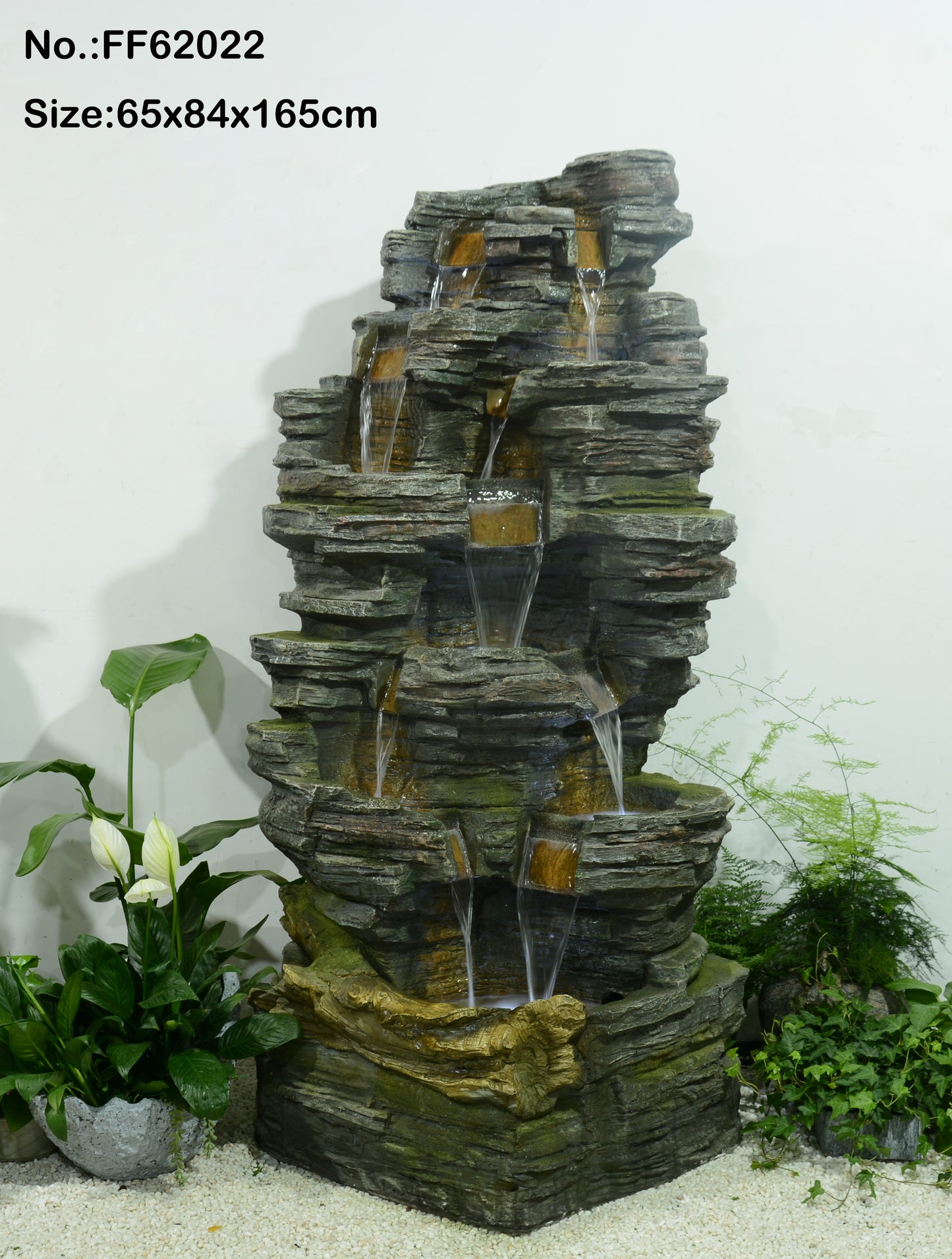 Junipero Falls Natural Looking Rock Design Water Feature