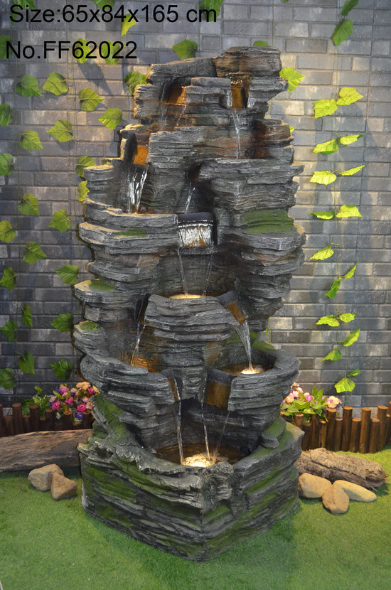 Junipero Falls Natural Looking Rock Design Water Feature