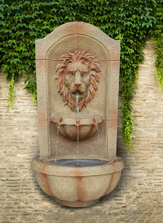 LEON Lion Water Wall Solar Fountain In-house Design Oct 2022