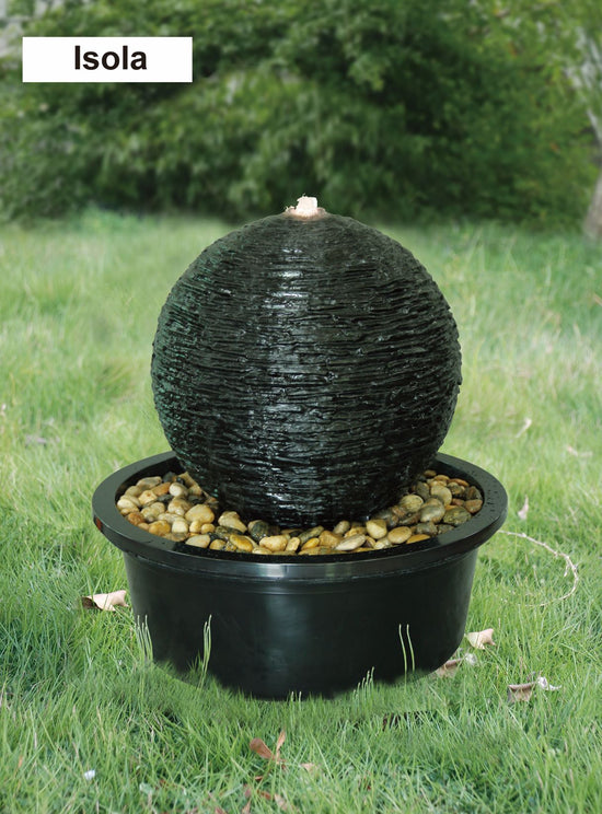 Isola Round Rippled Ball Water Feature