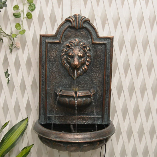 Umbria Lion Head Wall Hanging Water Feature