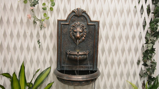 Umbria Lion Head Wall Hanging Water Feature