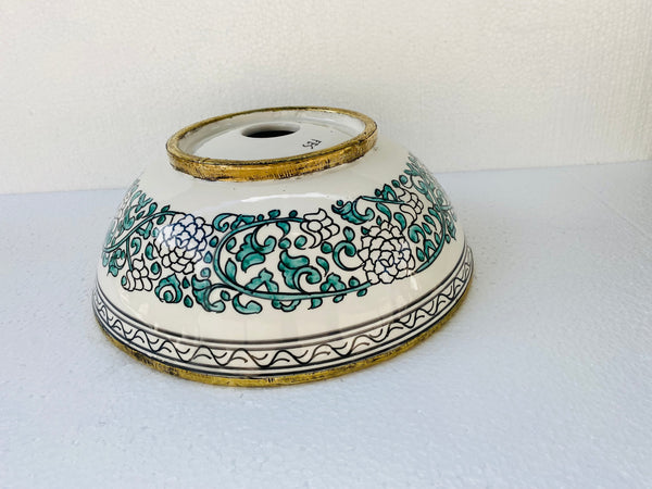 bathroom sink Brushed Solid Brass Rimmed Basin -  Basin with Mid-Century Modern - Artisanal Farmhouse London Basin - bathroom ceramic sink