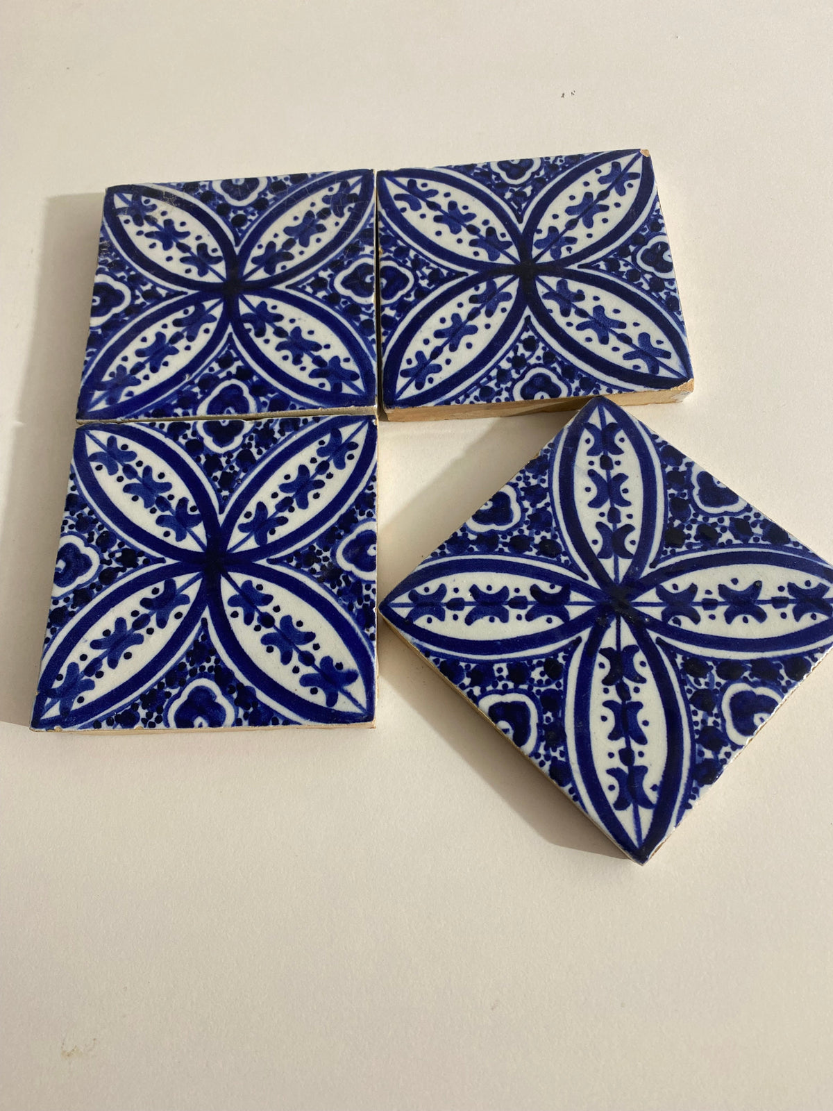 Moroccan Ceramic tiles Hand painted floral tiles 4"x4" 100% Handmade for Bathroom Remodeling and kitchen Projects works wall and ground