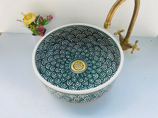 Bathroom vessel sink - basin ceramic 100% handmade - modern bathroom- mid century modern Flair