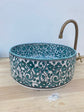 Bathroom vessel sink made from ceramic 100% handmade hand painted, ceramic sink decor built with mid century modern styling