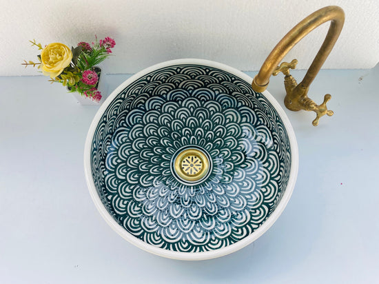 Bathroom vessel sink - basin ceramic 100% handmade - modern bathroom- mid century modern Flair