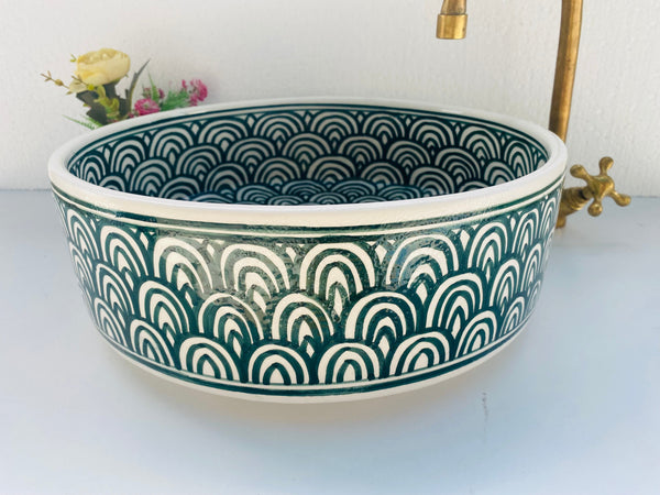 Bathroom vessel sink - basin ceramic 100% handmade - modern bathroom- mid century modern Flair