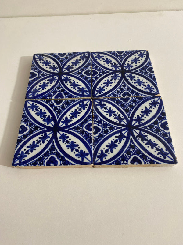 Moroccan Ceramic tiles Hand painted floral tiles 4"x4" 100% Handmade for Bathroom Remodeling and kitchen Projects works wall and ground