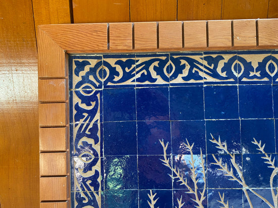 Moroccan mosaic wall hanging with wooden frame, small mosaic pieces birds on a tree, wall mosaic decor mosaic art  , tiles clay wall art