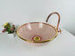 Pink 14 Karat Gold rimmed ceramic sink -  handcrafted bathroom vessel - rose lavatory modern bowl washbasin