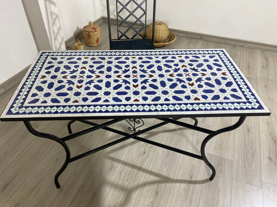 Dinning mosaic table, Marrakech mosaic outdoor/indoor table 100% handcrafted, Mid century Mosaic Table, Large Mosaic Table