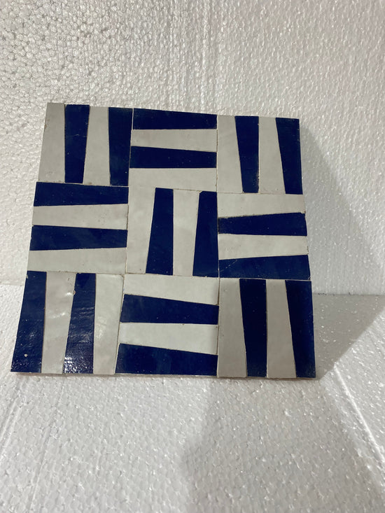 12"×12" Handmade Moroccan Zellige - Natural Blue or Brown Zellige - Fez Handmade-  Moroccan Zellige .