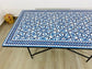 Modern table for indoor and outdoor - 100% handmade mosaic tiles - Customizable pattern and colors - Built with mid-century modern Flair.
