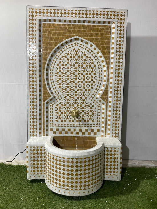 CUSTOMIZABLE mosaic Fountain 100% handcrafted for indoor and outdoor built with mid century mosaic styling.