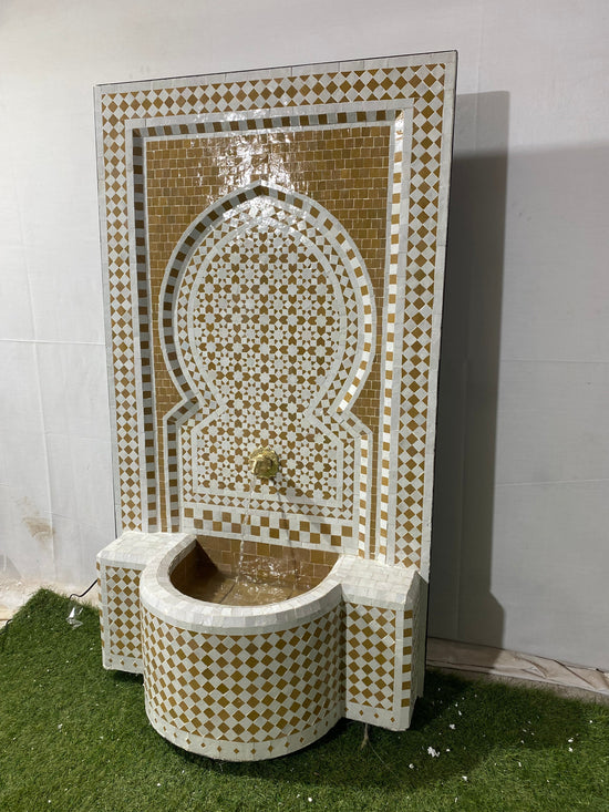 CUSTOMIZABLE mosaic Fountain 100% handcrafted for indoor and outdoor built with mid century mosaic styling.