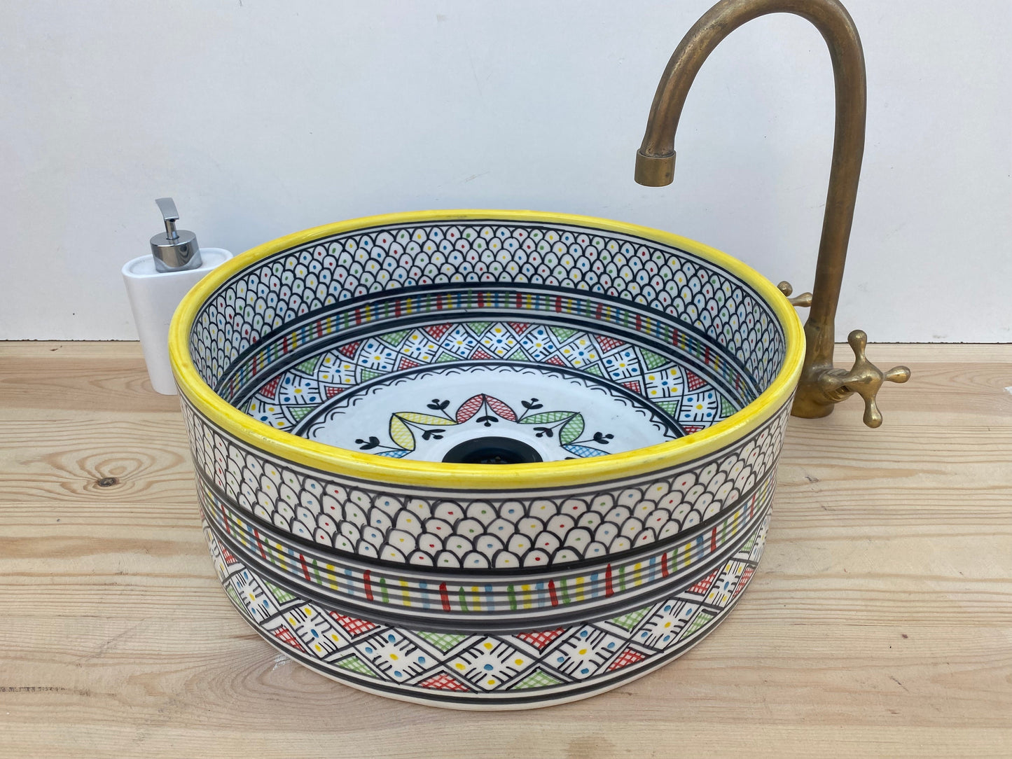 Bathroom vessel sink - modern handmade bathroom - countertop washbasin - mid century modern bathroom - free gift solid drain