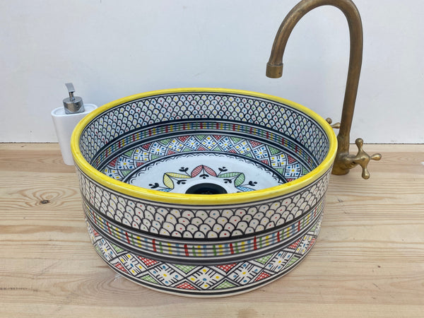 Bathroom vessel sink - modern handmade bathroom - countertop washbasin - mid century modern bathroom - free gift solid drain