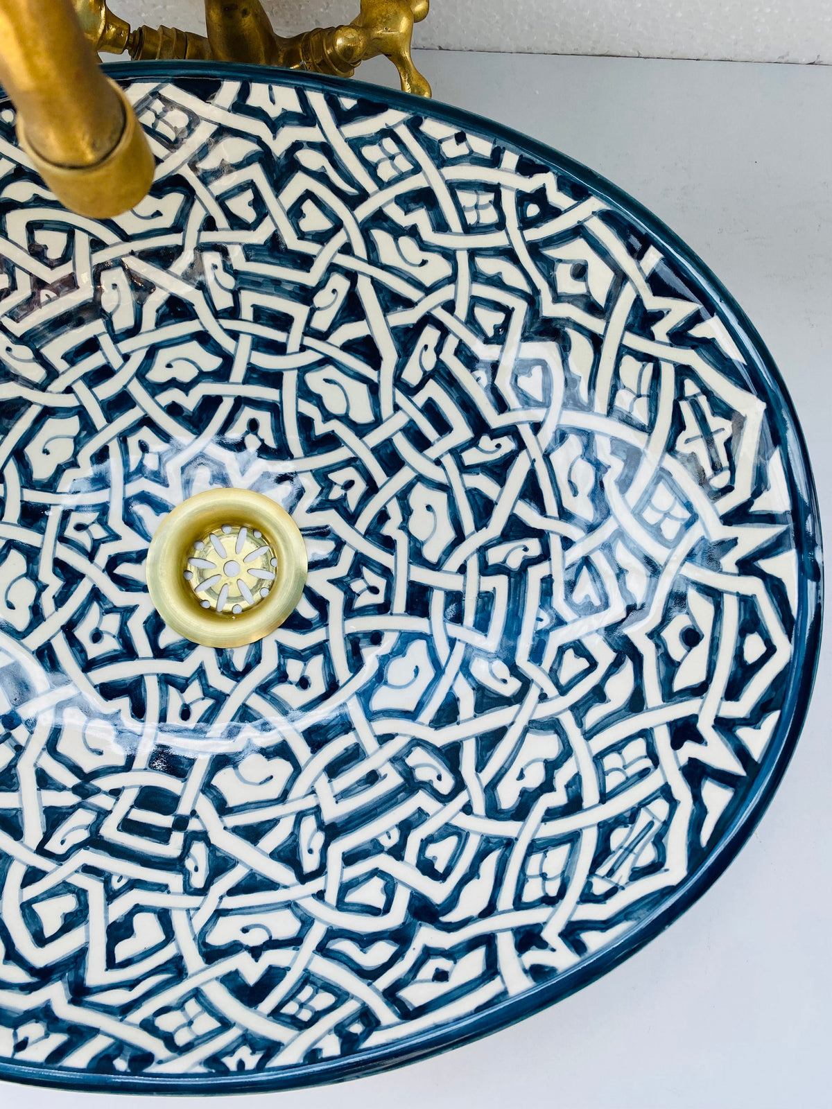 oval bathroom vessel sink - 100% handmade & hand painted - modern ceramic sink decor oval