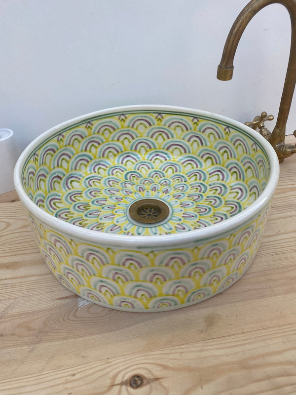 Bathroom vessel sink - modern handmade bathroom - countertop washbasin -  mid century modern styling