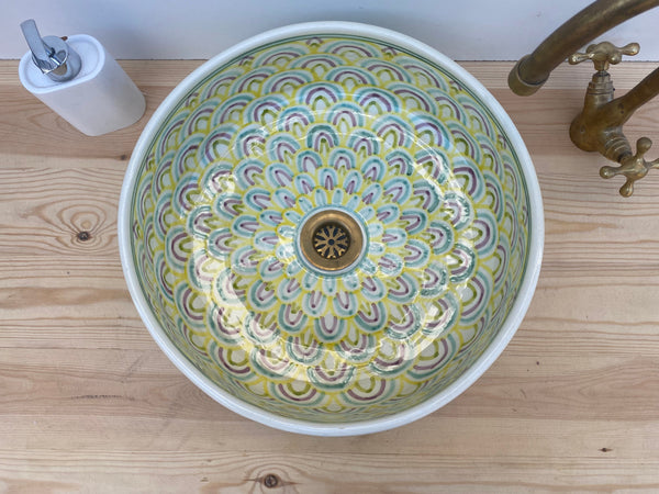 Bathroom vessel sink - modern handmade bathroom - countertop washbasin -  mid century modern styling
