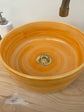 Moroccan bathroom ceramic sink orange 100% handmade hand painted, ceramic sink decor built with mid century modern styling