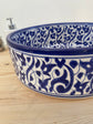 Bathroom vessel sink blue made from ceramic 100% handmade hand painted, ceramic sink decor built with mid century modern styling