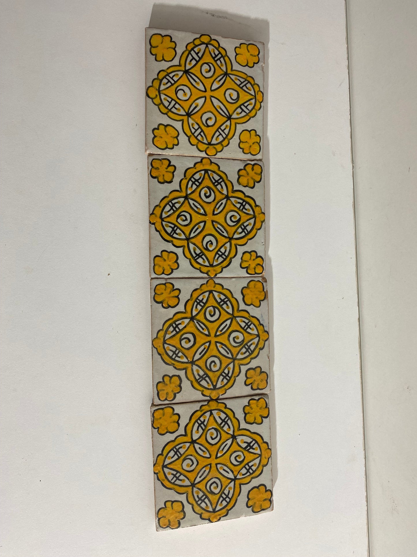 Yellow Ceramic tiles Hand painted tiles 4"x4" 100% for Bathroom Remodeling and kitchen Projects works wall and ground