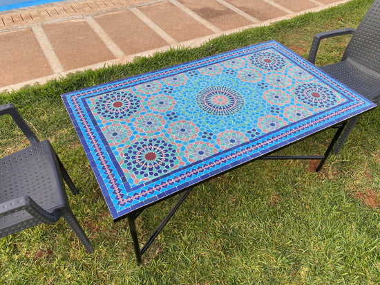 Large mosaic table 100% handmade for Outdoor/Indoor 56 X 32 in
