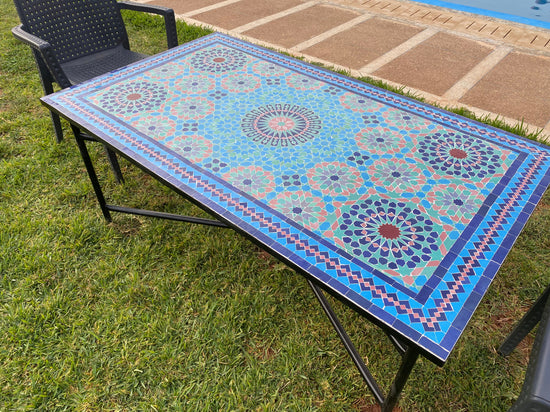 Large mosaic table 100% handmade for Outdoor/Indoor 56 X 32 in