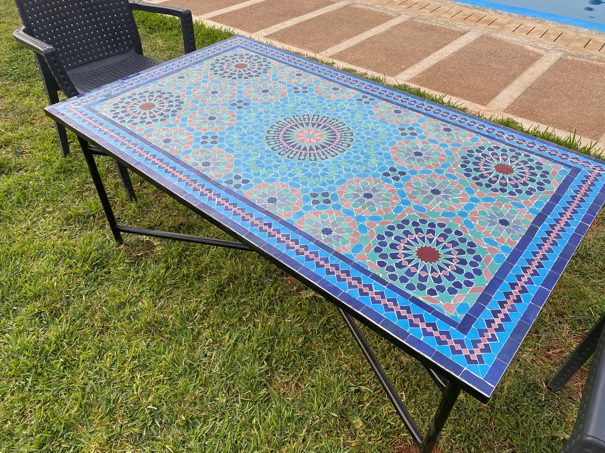 Large mosaic table 100% handmade for Outdoor/Indoor 56 X 32 in
