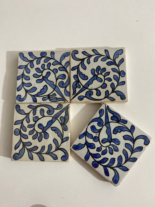 Kitchen Ceramic tiles Hand painted backsplash tiles 4"x4" 100% Handmade for Bathroom built with mid century modern styling pool, remodeling