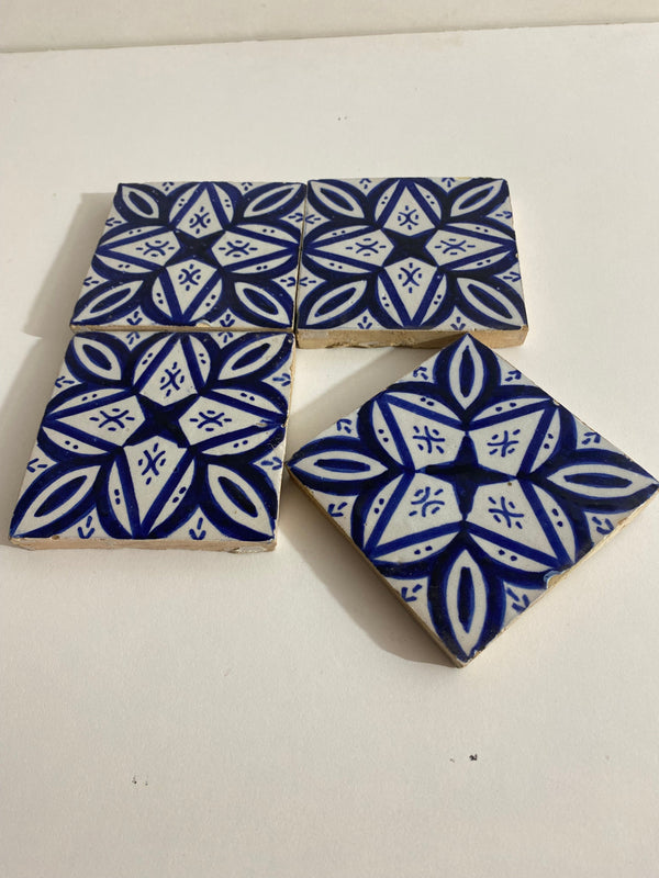 blue and white tiles Hand painted tiles 4"x4" 100% Handmade for Bathroom Remodeling and kitchen Projects works wall, ground and pool