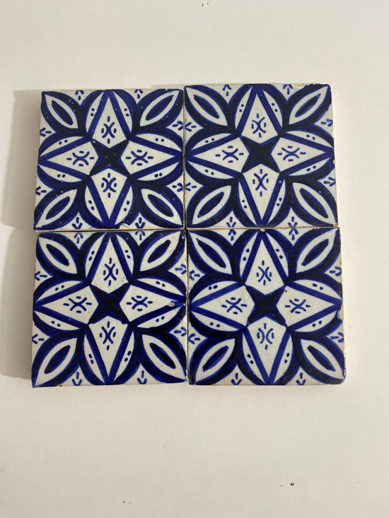 blue and white tiles Hand painted tiles 4"x4" 100% Handmade for Bathroom Remodeling and kitchen Projects works wall, ground and pool