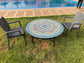 Unique Mosaic Table for Outdoor & Indoor unique mandala design 100% handcrafted, large luxury Round table made from green tiles