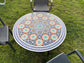 Moroccan dining table round made from mosaic and tiles 100% Handcrafted It for outdoor and indoor, Mosaic table works for beach house too