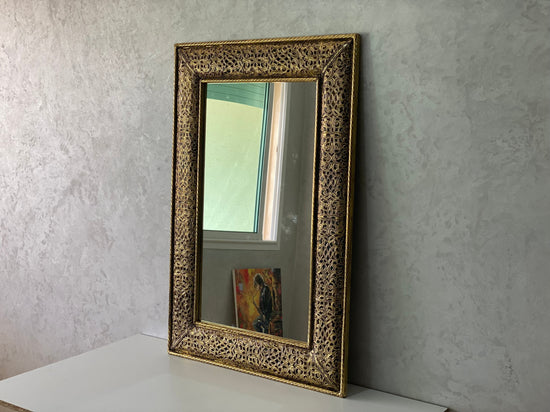 Moroccan Mirror - wall mirror - large mirror Gold color - handmade mirror - engraved Brass - free worldwide shipping