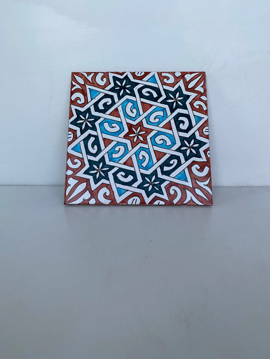 tiles Red and Blue hand painted ceramic bathroom for wall and ground, tiles wall decorative ,