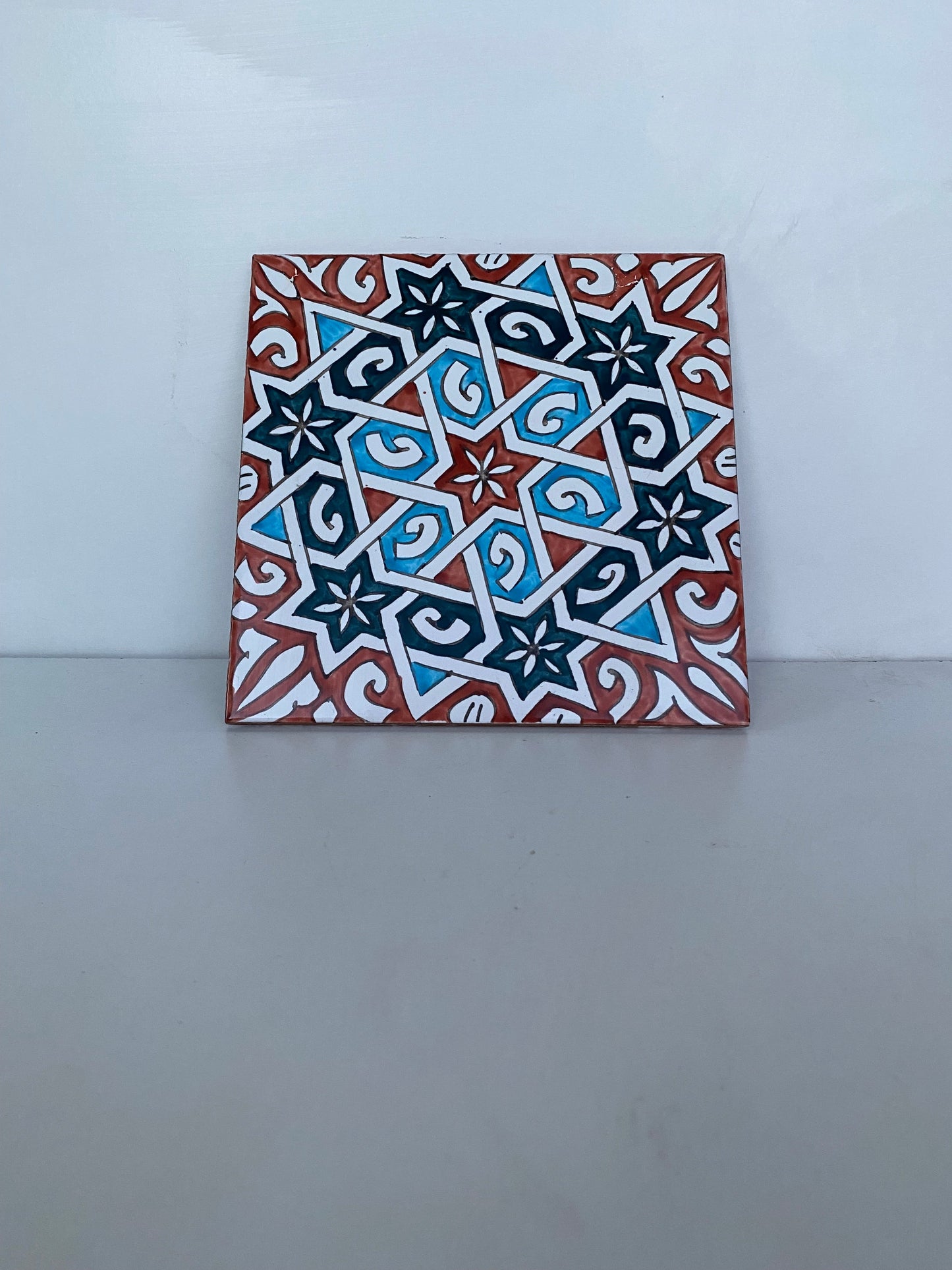 tiles Red and Blue hand painted ceramic bathroom for wall and ground, tiles wall decorative ,
