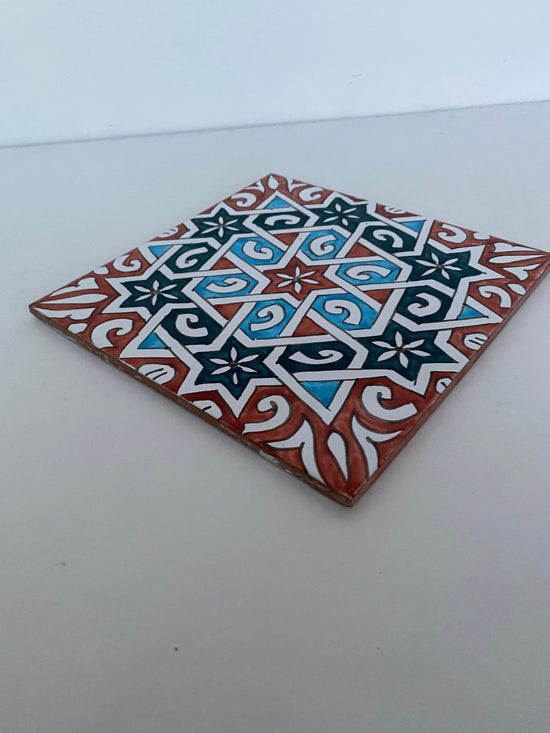 tiles Red and Blue hand painted ceramic bathroom for wall and ground, tiles wall decorative ,