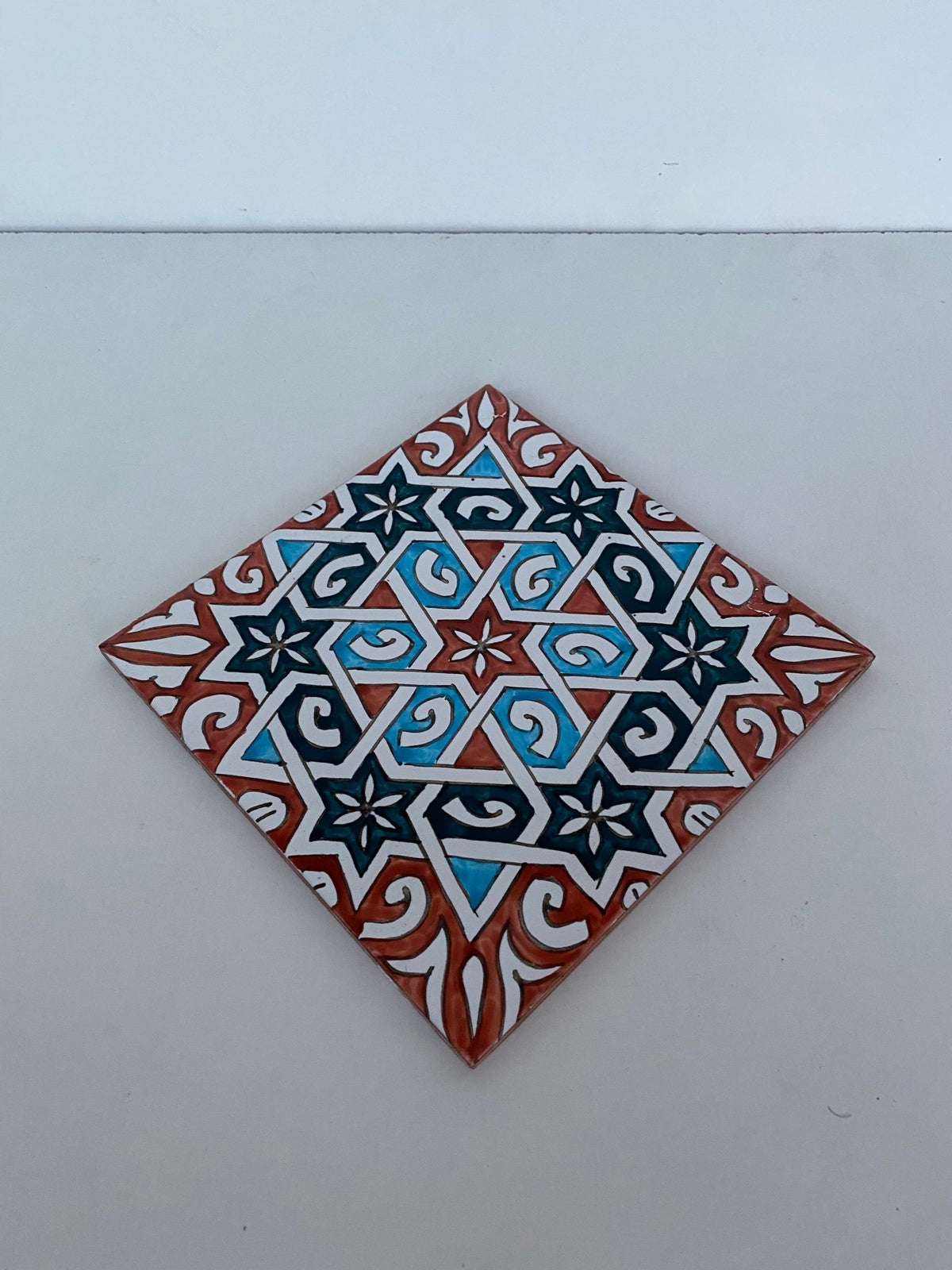 tiles Red and Blue hand painted ceramic bathroom for wall and ground, tiles wall decorative ,