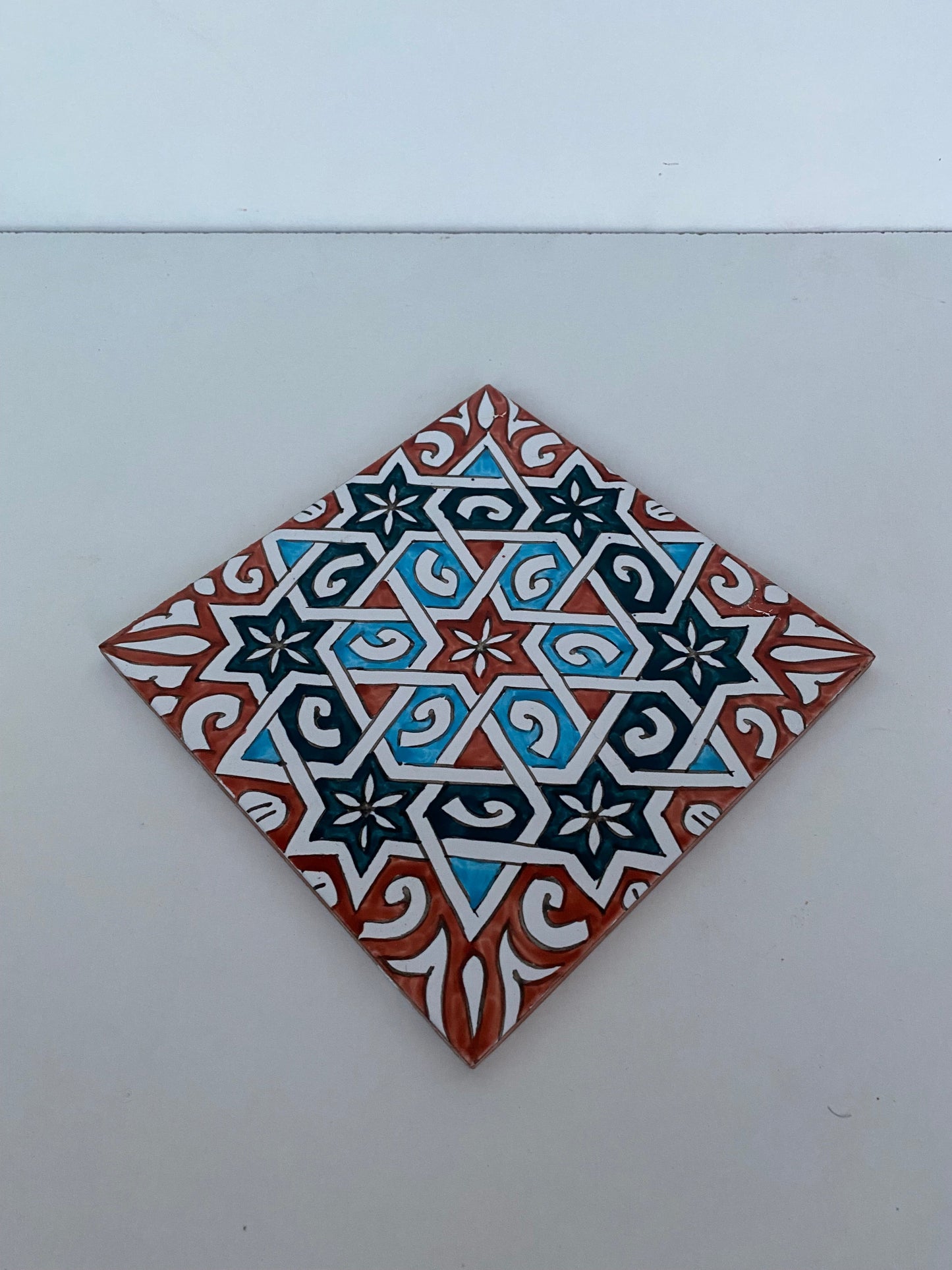 tiles Red and Blue hand painted ceramic bathroom for wall and ground, tiles wall decorative ,